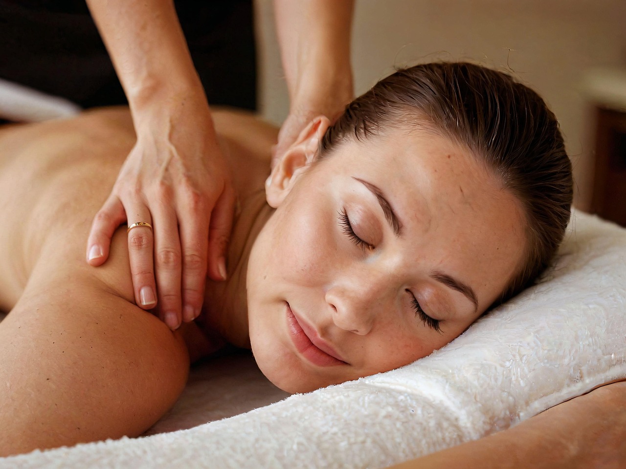 Woman getting a massage.