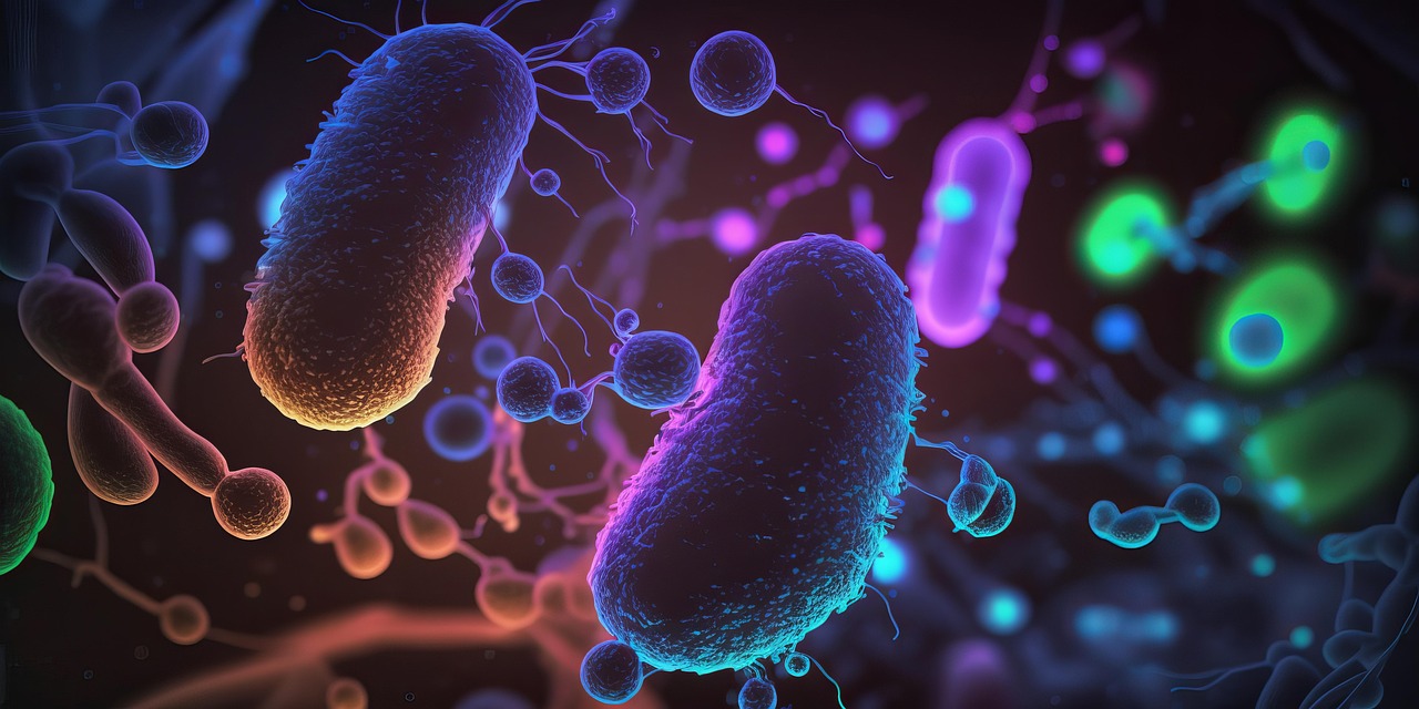 Digital representation of bacteria.